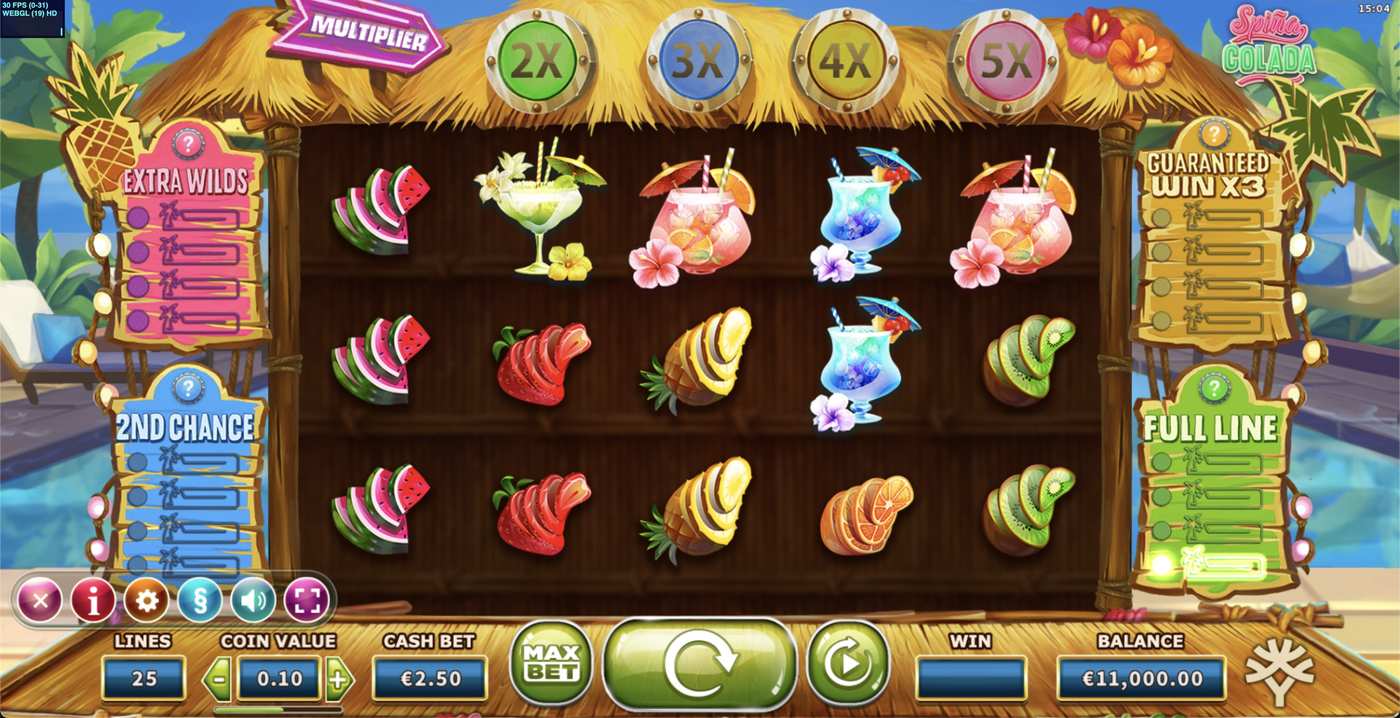 Spina Colada: image of main menu