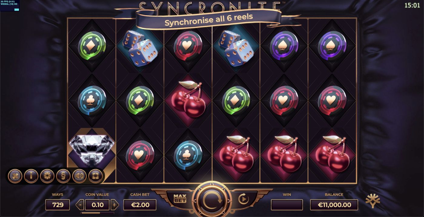 Syncronite: image of main menu