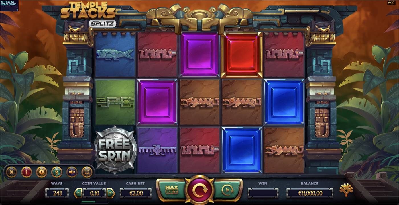 Temple Stacks: image of main menu