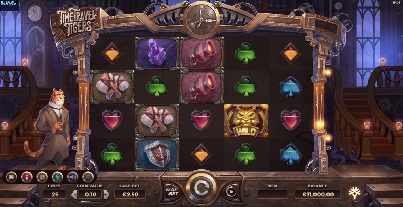 Time Travel Tigers: image of main menu