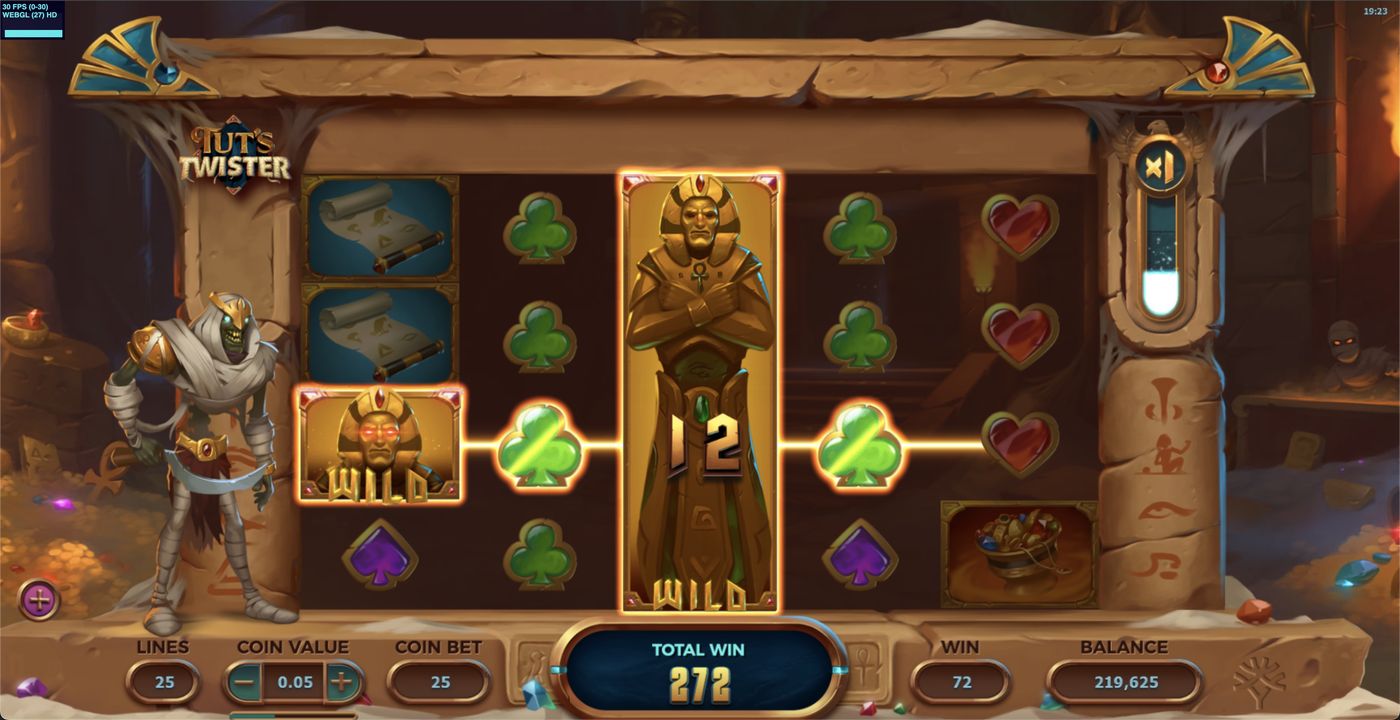 Tut's Twister: image of winning
