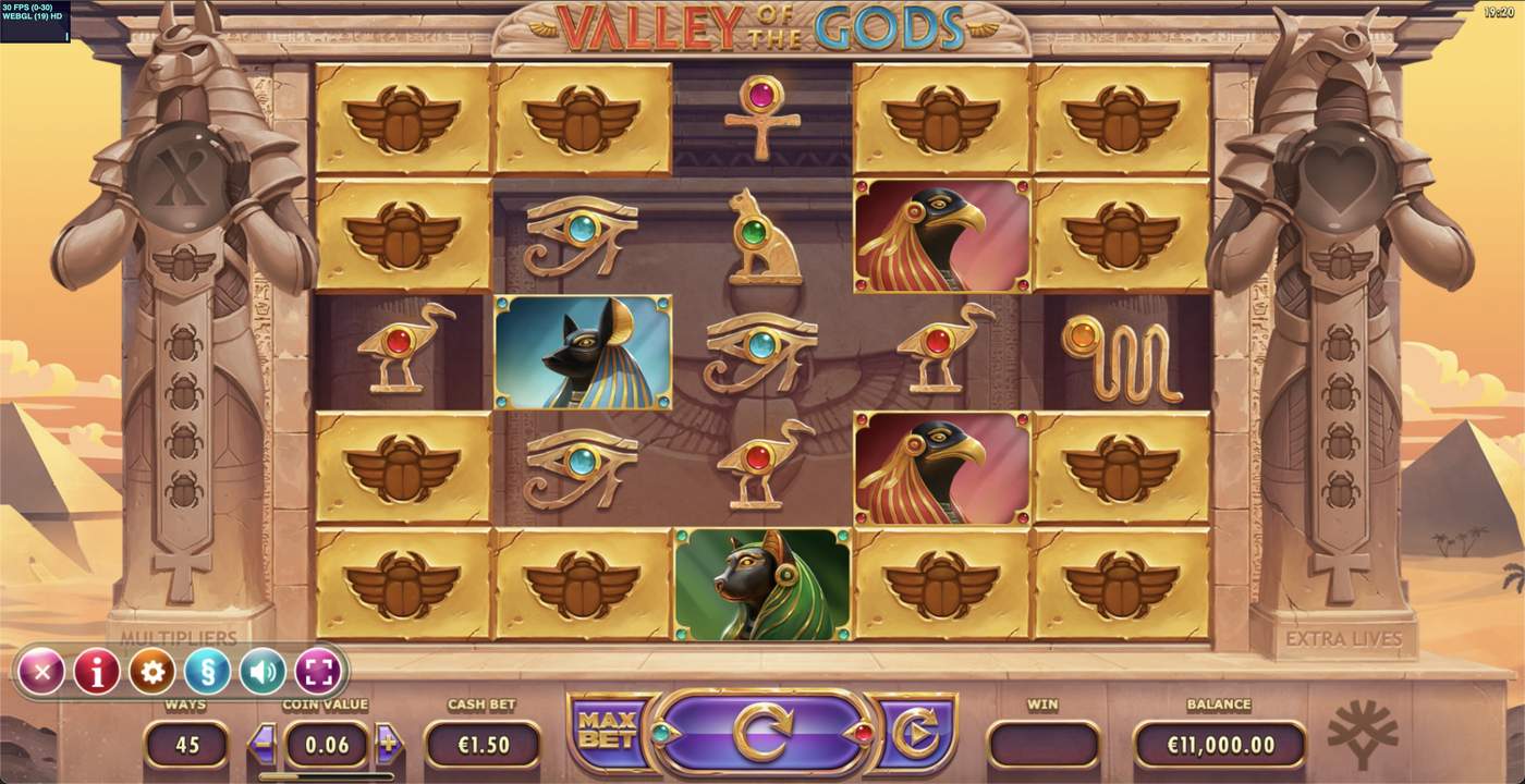 Valley Of The Gods: image of main menu