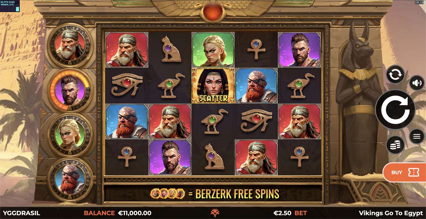 Vikings Go To Egypt: image of main menu