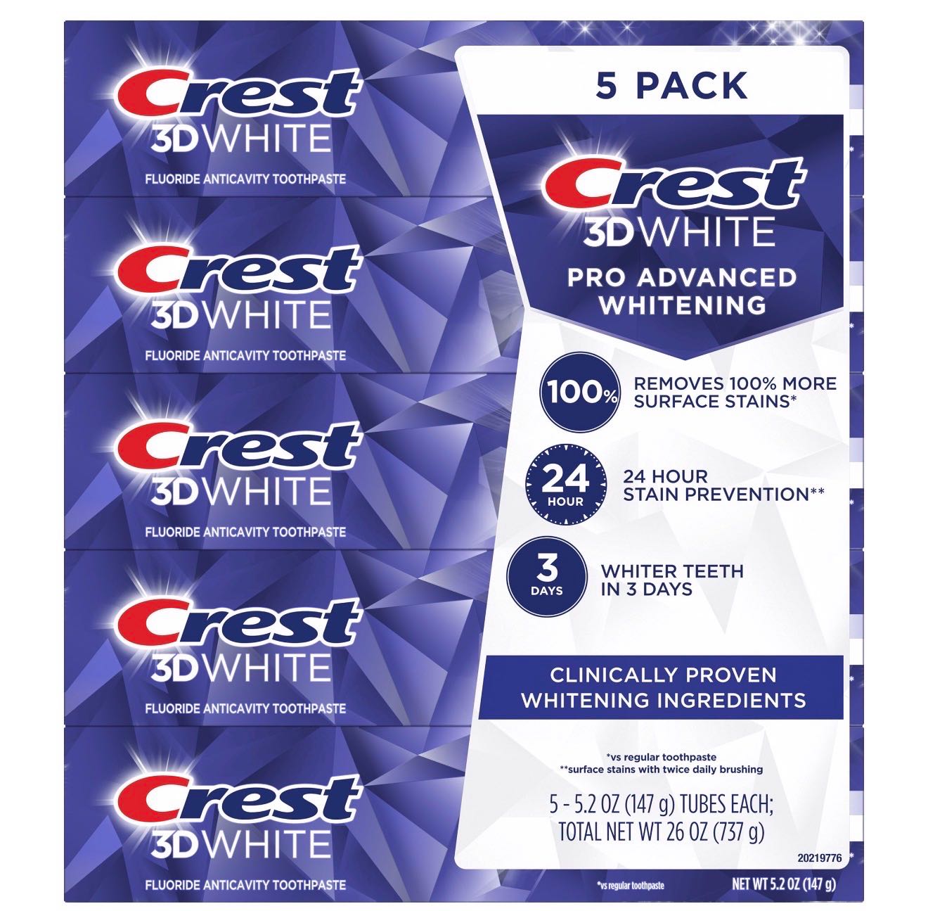Crest зубная паста 3D White 147г