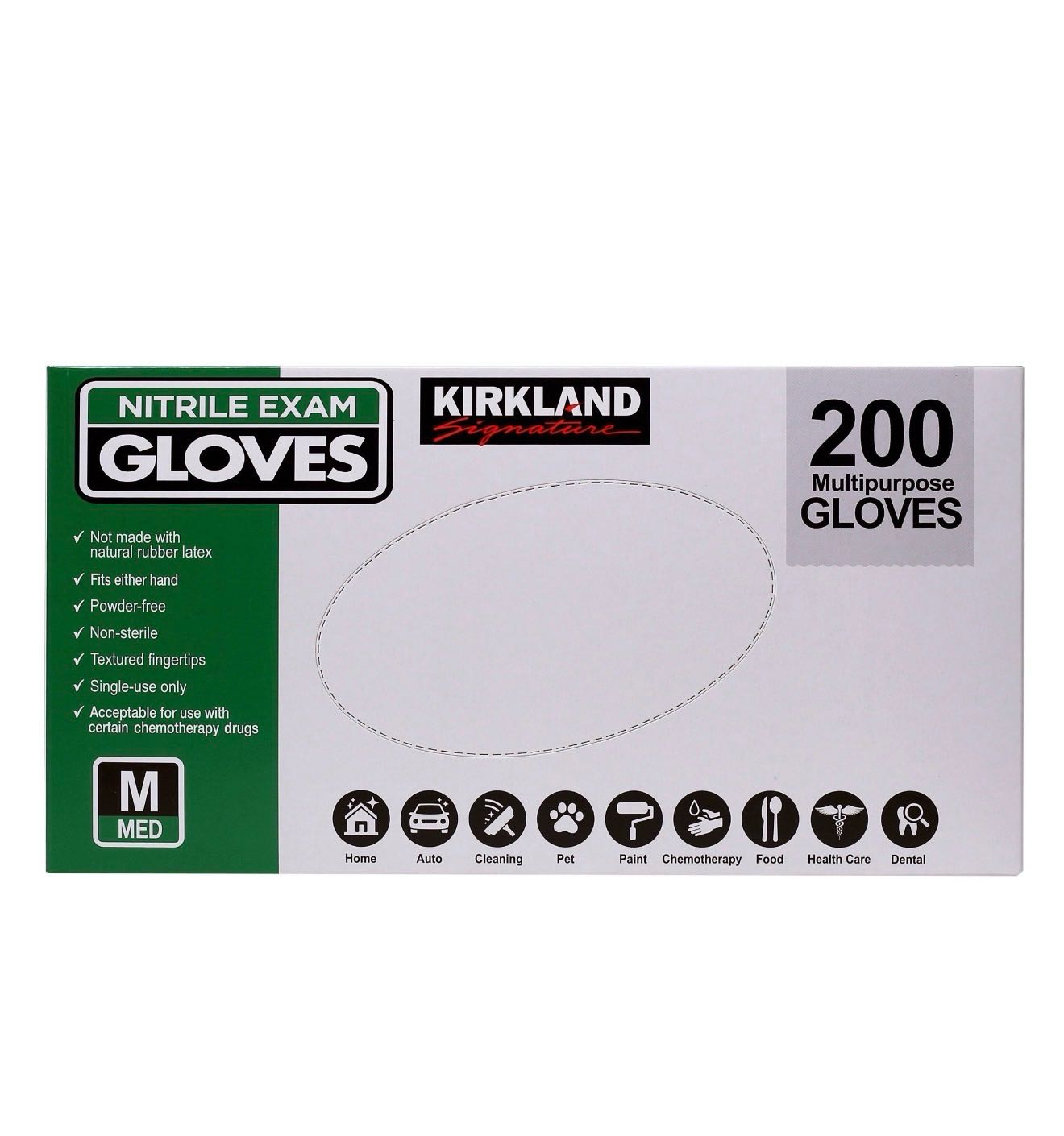 Kirkland нитриловые перчатки 200 шт M