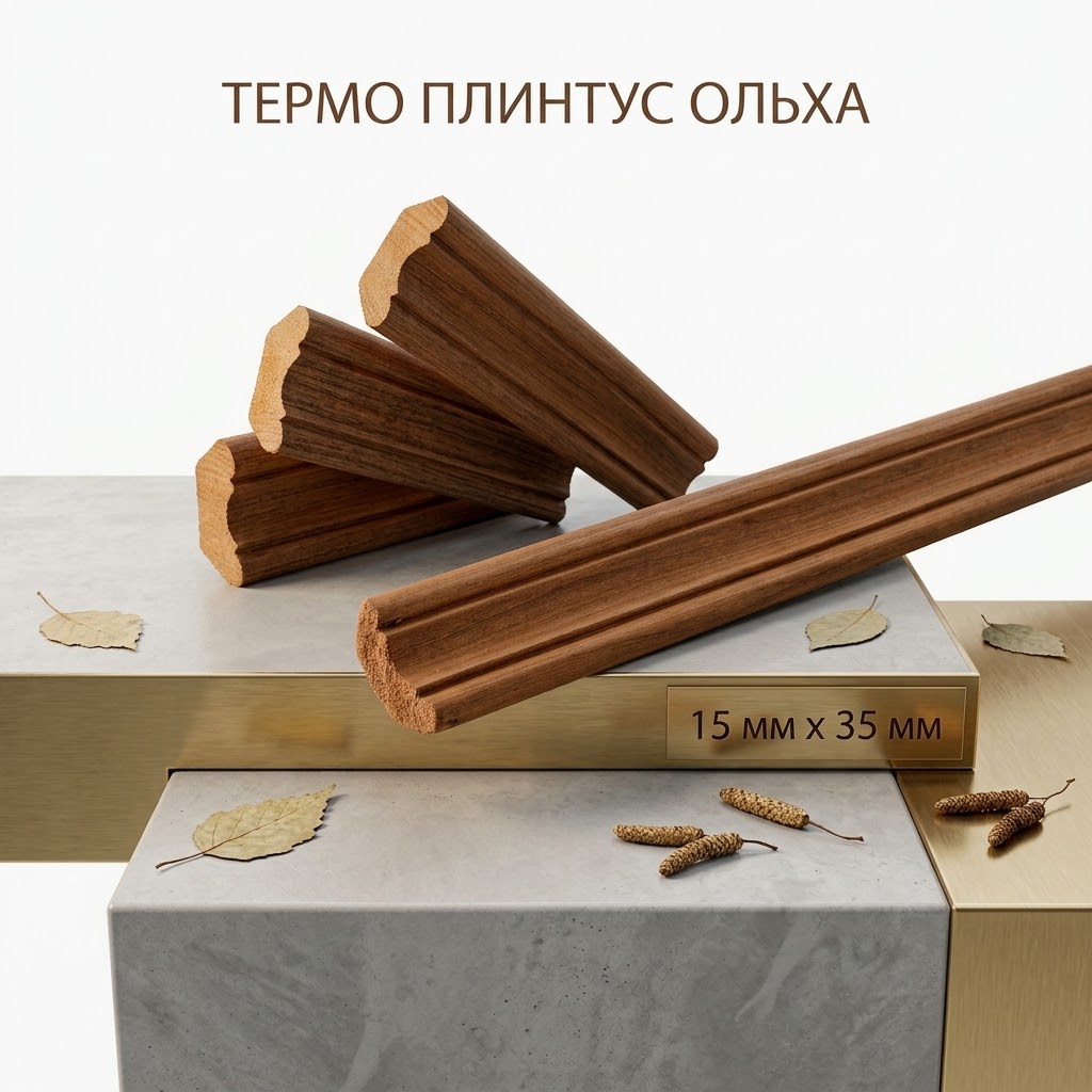 Термо Плинтус Ольха 15x35 1.9м