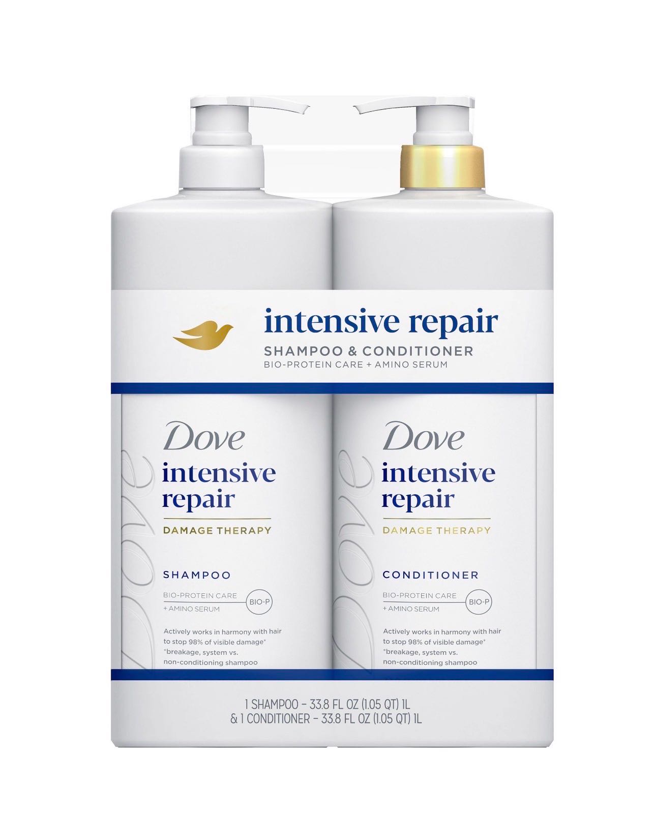 Dove комплект шампунь кондиционер intensive repair 1+1л