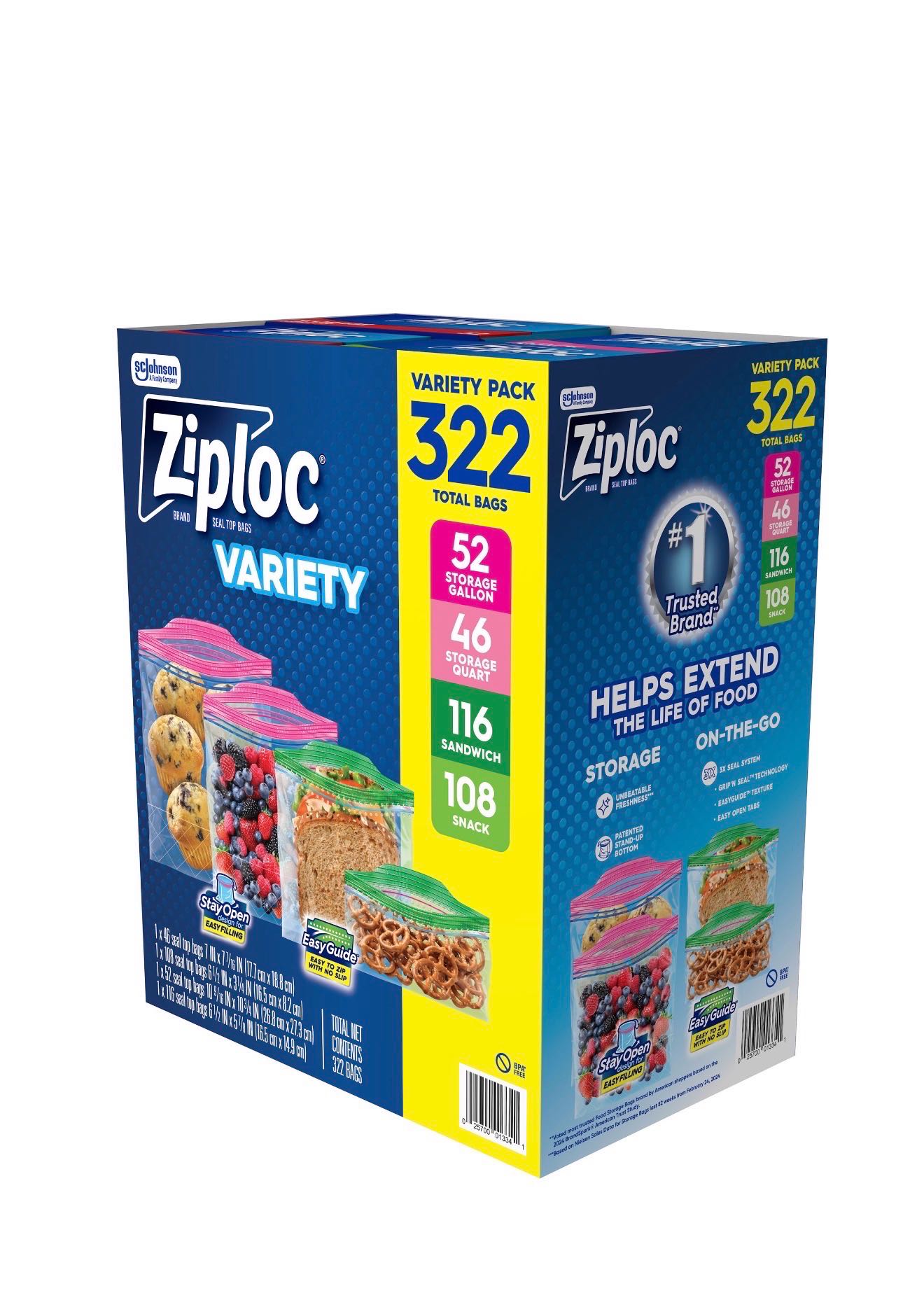 Ziploc пакеты  322 шт