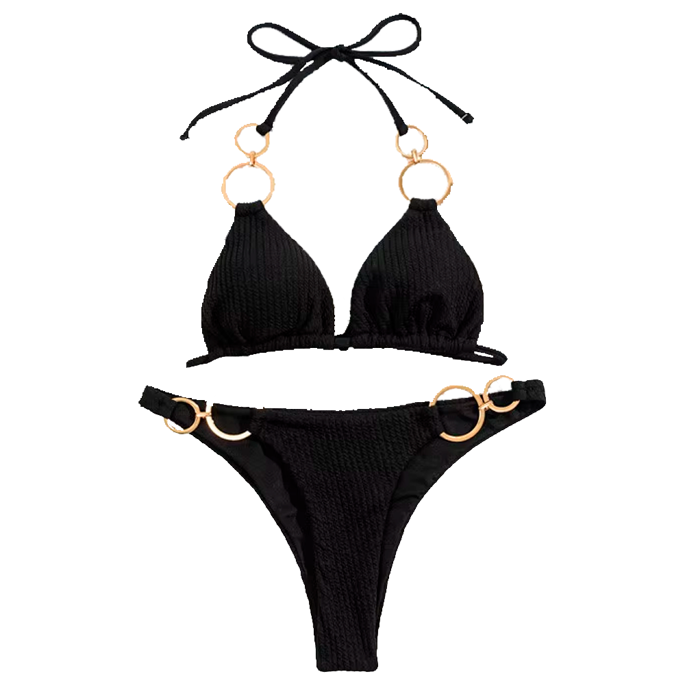 Купальник рельефный с колечками 