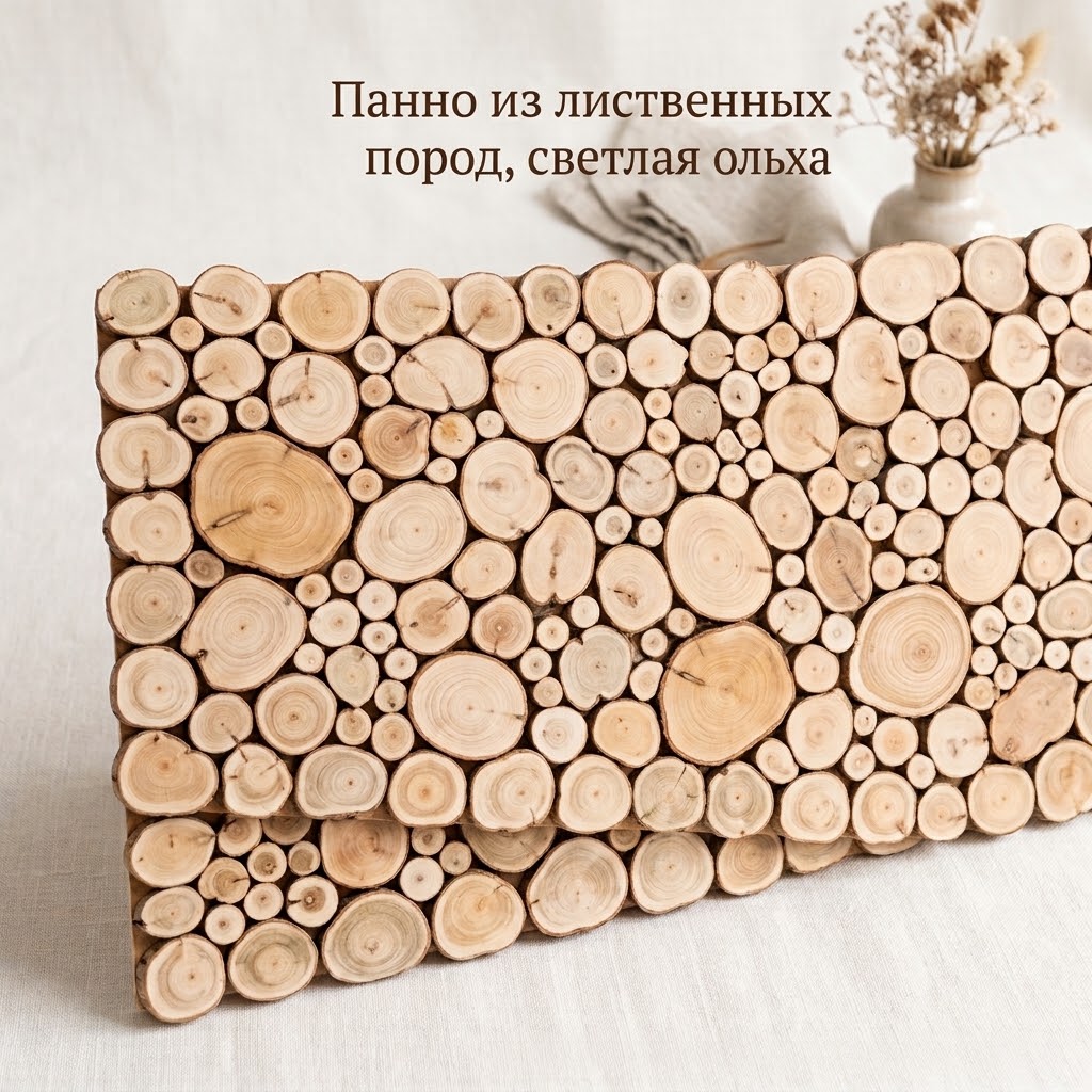 Панно из лиственных пород, светлая ольха
