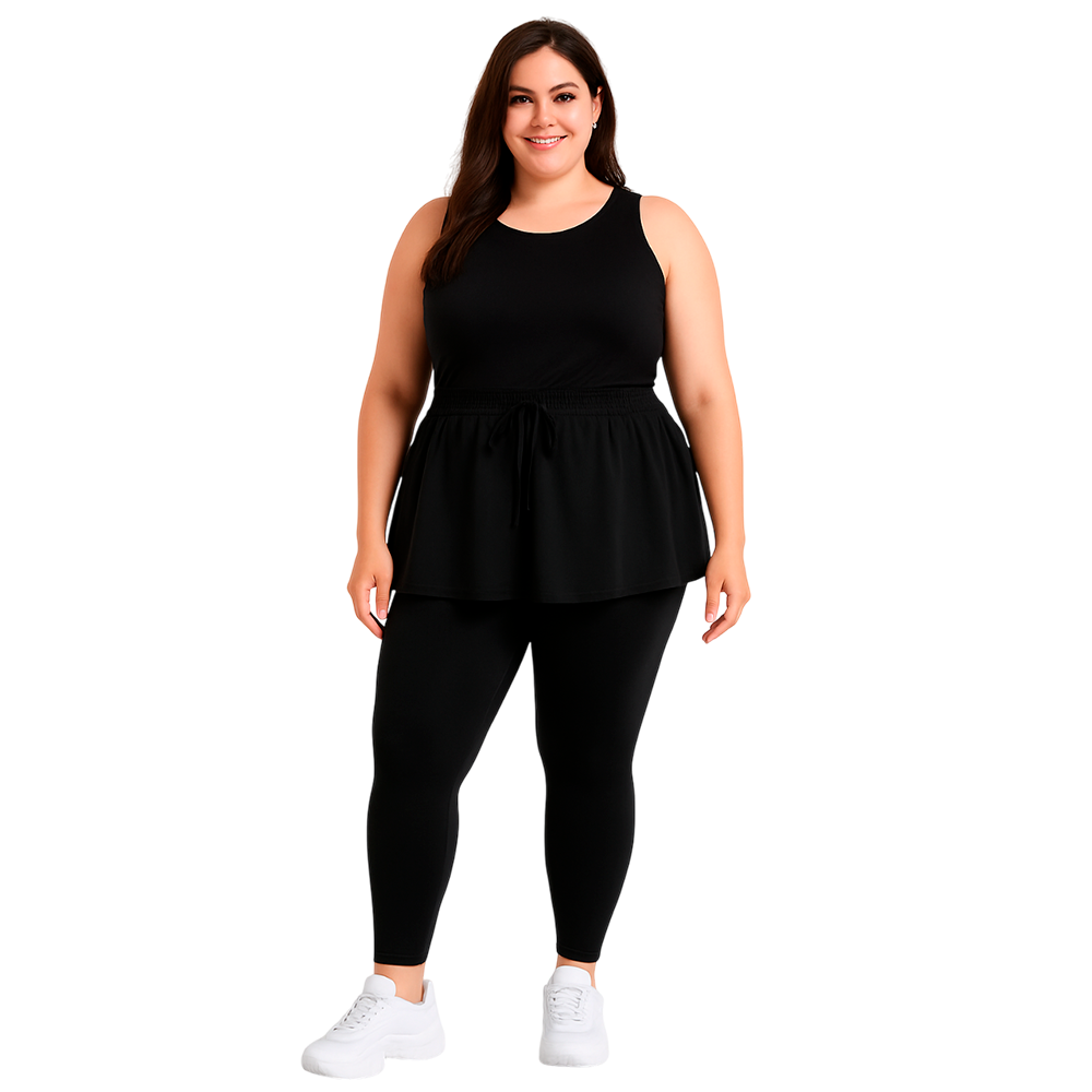 Леггинсы с шортами plus size 