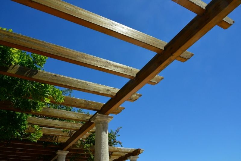 flat roof timber gazebo