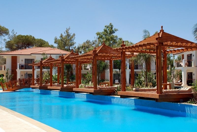 wooden pergola with glass roof