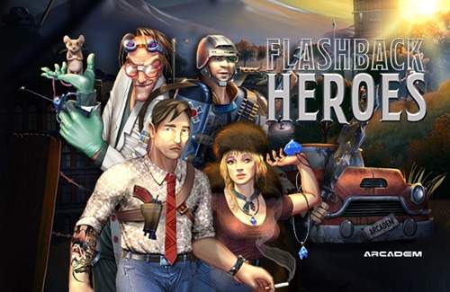Flashback Heroes Online Slot Logo
