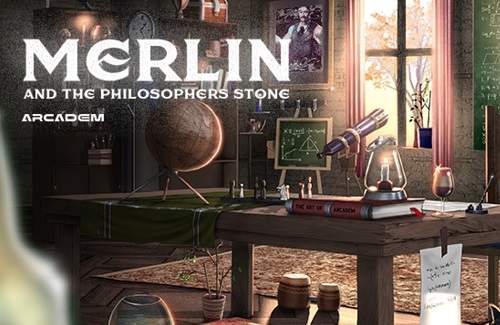Merlin and the Philosophers Stone Online Slot Logo