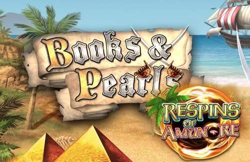 Book and Pearls Respins of Amun Re Online Slot Logo