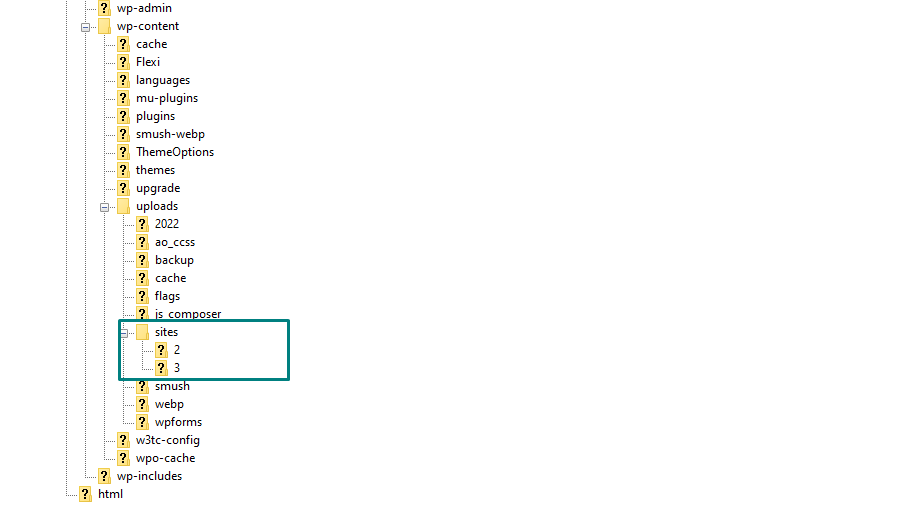 The WordPress Multisite file structure (Stucture)