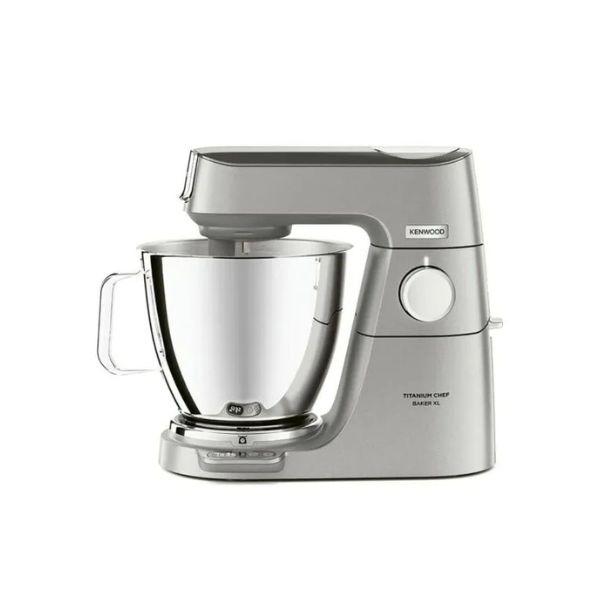 عجانة من KENWOOD - مصنوعة من Titanium - حجم XL - وعاء مزدوج 7 لتر + 5 لتر - استطاعة 1200 واط – مزودة بميزان إلكتروني وخلاط زجاجي وفرامة لحمة- KVL85.344SI