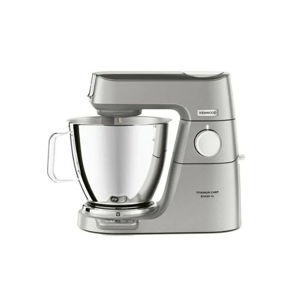 عجانة من KENWOOD - مصنوعة من Titanium - حجم XL - وعاء مزدوج 7 لتر + 5 لتر - استطاعة 1200 واط – مزودة بميزان إلكتروني وخلاط زجاجي وفرامة لحمة- KVL85.344SI
