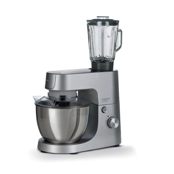 عجانة من KENWOOD سلسلة HomeBake - وعاء معدني سعة 5 لتر + وعاء خلط زجاجي 1.5 لتر - استطاعة 1400 واط – 6 سرعات تحكم - KHH01.120SI