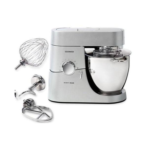 عجانة من KENWOOD - وعاء معدني سعة 6.7 لتر - Titanium Major- استطاعة 1500 واط – مزودة بمفرمة لحم، خلاط، وطاحنة حبوب - KM020