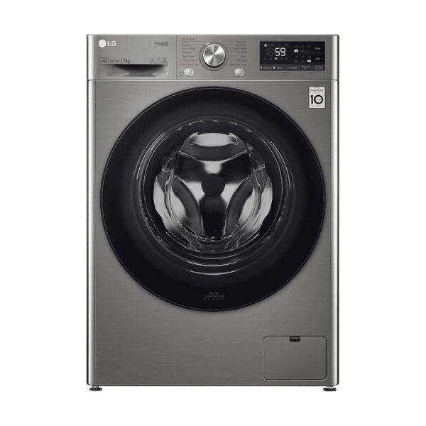 غسالة 11kg LG ستانلس انفيرتر A+++، 1400 دورة، Steam، غسيل تيربو، ThinQ سمارت – باب فيميه