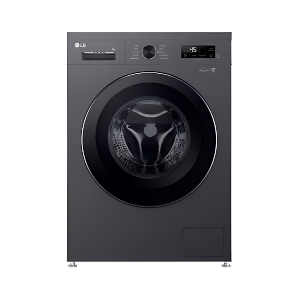 غسالة 7kg LG إنفيرتر A+++، 1200 دورة، غسيل سريع، تحكم باللمس – فضي