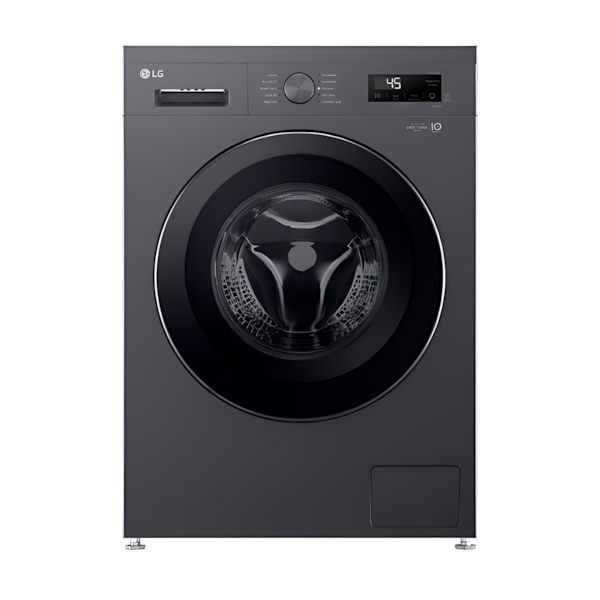 غسالة 8kg LG إنفيرتر A+++، محرك مباشر وغسيل تيربو، تحكم عن بعد – فضي