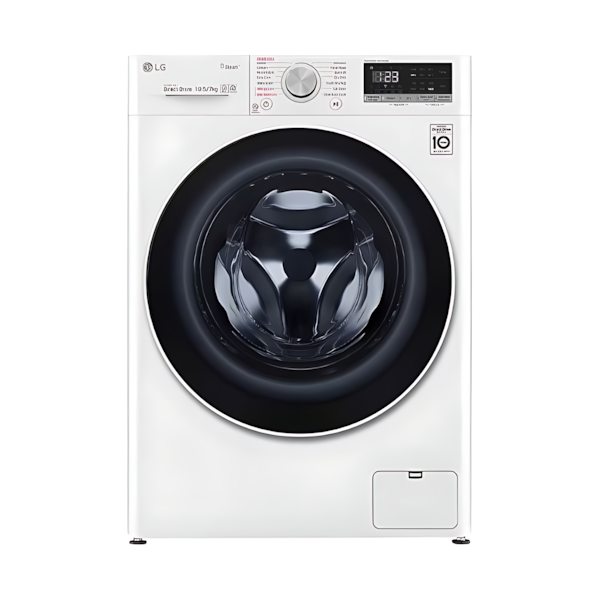 غسالة مع حمّاصة 7KG - 10.5KG LG انفيرتر A+++، 1400 دورة، Steam، غسيل تيربو SmartThinQ سمارت – باب فيميه