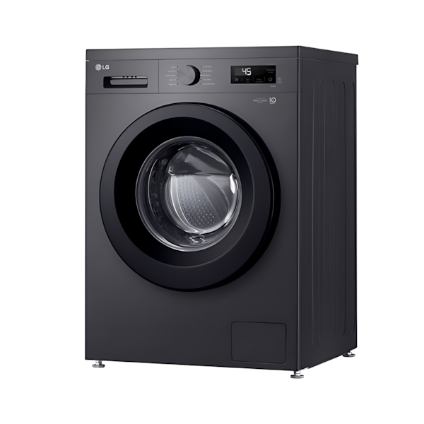 غسالة 8kg LG إنفيرتر A+++، محرك مباشر وغسيل تيربو، تحكم عن بعد – فضي
