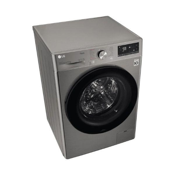 غسالة 11kg LG ستانلس انفيرتر A+++، 1400 دورة، Steam، غسيل تيربو، ThinQ سمارت – باب فيميه