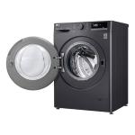 غسالة 10kg LG فضي انفيرتر A+++، 1400 دورة، بخار Steam، غسيل تيربو ThinQ سمارت – باب فيميه