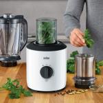 خلاط صناعي Braun – بقوة 800 واط، سعة 1.5 لتر، 4 شفرات مع مطحنة وتقليل الضوضاء