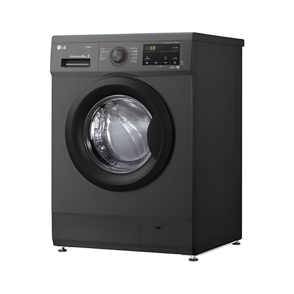 غسالة 8kg LG إنفيرتر A+++ مع Steam، محرك مباشر وغسيل تيربو – فضي