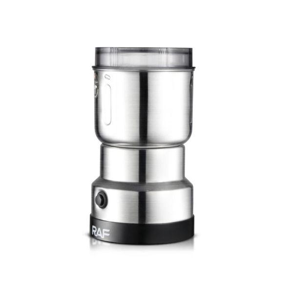 مطحنة قهوة كهربائية Raf – بقوة 300واط، سعة 350 مل، شفرات ستانلس ستيل، 18,000 دورة/دقيقة