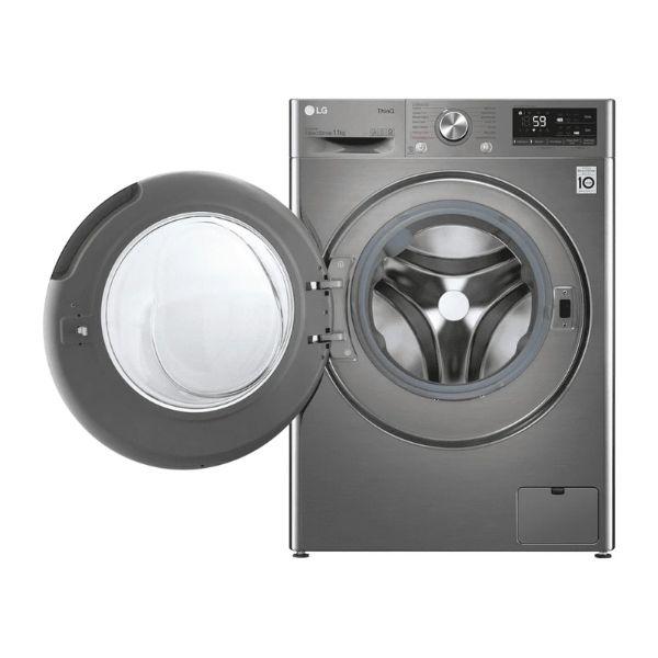 غسالة 11kg LG ستانلس انفيرتر A+++، 1400 دورة، Steam، غسيل تيربو، ThinQ سمارت – باب فيميه