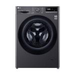غسالة 10kg LG فضي انفيرتر A+++، 1400 دورة، بخار Steam، غسيل تيربو ThinQ سمارت – باب فيميه