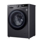 غسالة 10kg LG فضي انفيرتر A+++، 1400 دورة، بخار Steam، غسيل تيربو ThinQ سمارت – باب فيميه
