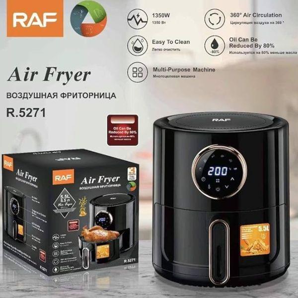 قلاية هوائية Raf ذكية 5.5 لتر بشاشة ديجيتال LED وتحكم بالحرارة