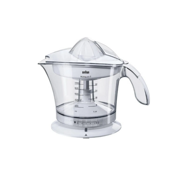 عصارة حمضيات كهربائية MPZ9 MULTIQUICK 3 من BRAUN – سعة 1 لتر، قدرة 20 واط، مع 5 مستويات للتحكم بكمية اللب المستخرج للحصول على عصير طازج بمذاق مثالي