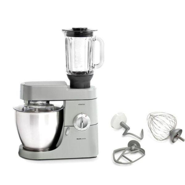عجانة من KENWOOD سلسلة Premier Major - وعاء معدني سعة 6.7 لتر - استطاعة 1200 واط – مزودة بمفرمة لحم، خلاط، طاحنة حبوب، وعاء عجين ونحاس - KMM770