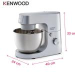 عجانة من KENWOOD سلسلة HomeBake - وعاء معدني سعة 5 لتر + وعاء خلط زجاجي 1.5 لتر - استطاعة 1400 واط – 6 سرعات تحكم - KHH01.120SI