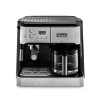 ماكينة قهوة Delonghi كومبو - إسبريسو وكابوتشينو + قهوة أمريكية - شاشة ديجيتال - 15 بار - 10 فناجين - كروم - 1750W