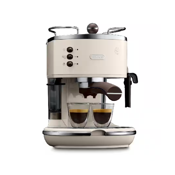 ماكينة قهوة Delonghi إسبريسو وكابوتشينو - 15 بار - بيج - ميزة التوقف الأوتوماتيكي - 1300W