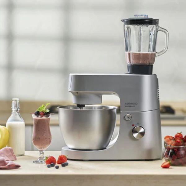 عجانة من KENWOOD سلسلة HomeBake - وعاء معدني سعة 5 لتر + وعاء خلط زجاجي 1.5 لتر - استطاعة 1400 واط – 6 سرعات تحكم - KHH01.120SI