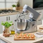 عجانة من KENWOOD سلسلة HomeBake - وعاء معدني سعة 5 لتر + وعاء خلط زجاجي 1.5 لتر - استطاعة 1400 واط – 6 سرعات تحكم - KHH01.120SI