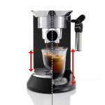 ماكينة قهوة Delonghi إسبريسو وكابوتشينو - 15 بار - أسود - ميزة التوقف الأوتوماتيكي - 1300W