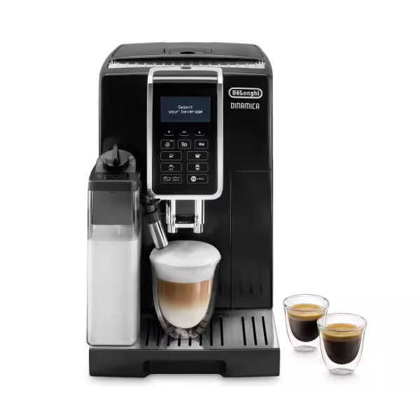 ماكينة قهوة Delonghi أوتوماتيكية - مع مطحنة بن - إسبريسو، كابوتشينو، لاتيه، ماكياتو، حليب ساخن - شاشة لمس - 15 بار - 1450W