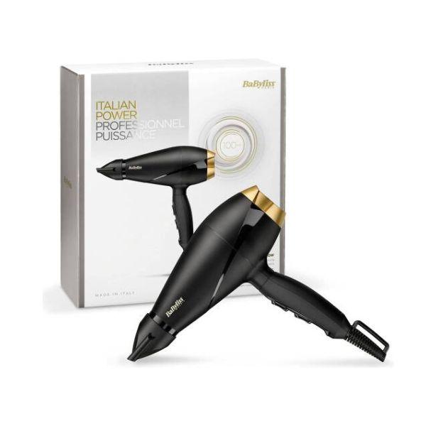 سيشوار ومجفف شعر من BaByliss بقوة 2000 واط مع محرك AC - تدفق هواء عالي - سرعتين - ثلاث مستويات حرارة - 6704SDE