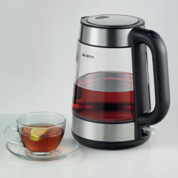 ابريق تسخين كهربائي من Ariete - زجاجي - قاعدة منفصلة - سعة 1.7 لتر - استطاعة 2200W